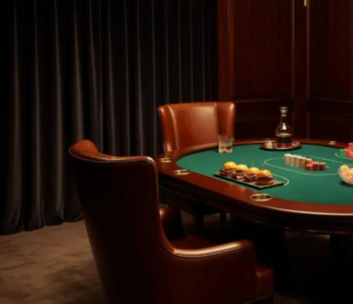 Privát poker est gyertyafényes asztalokkal, elegáns vendégekkel és exkluzív szalonhangulattal